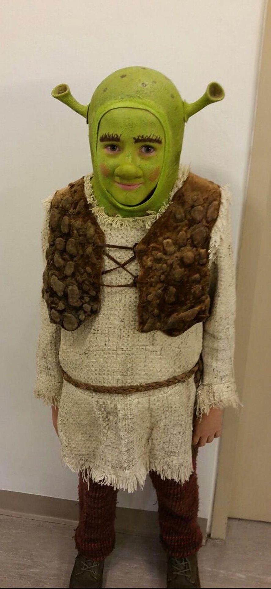Andrei as a child, in costume as Young Shrek